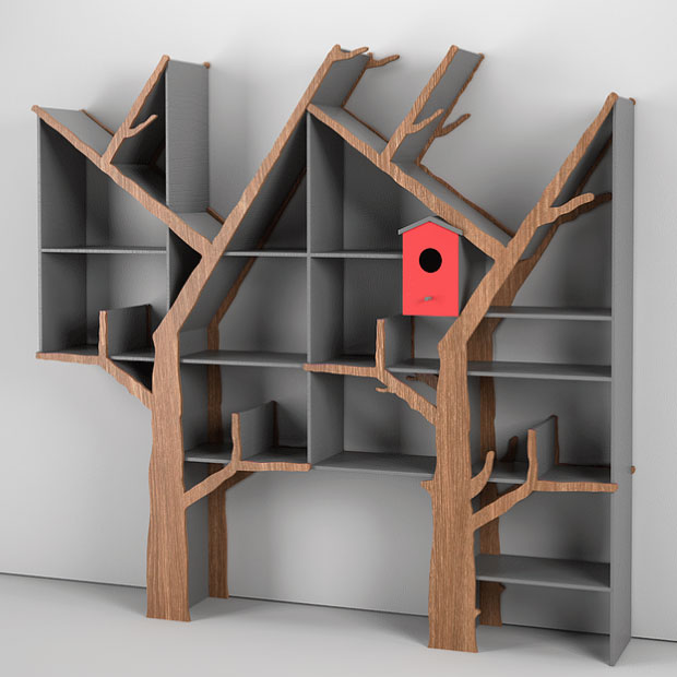 Визуализация – стеллаж детский для книг «Дерево»